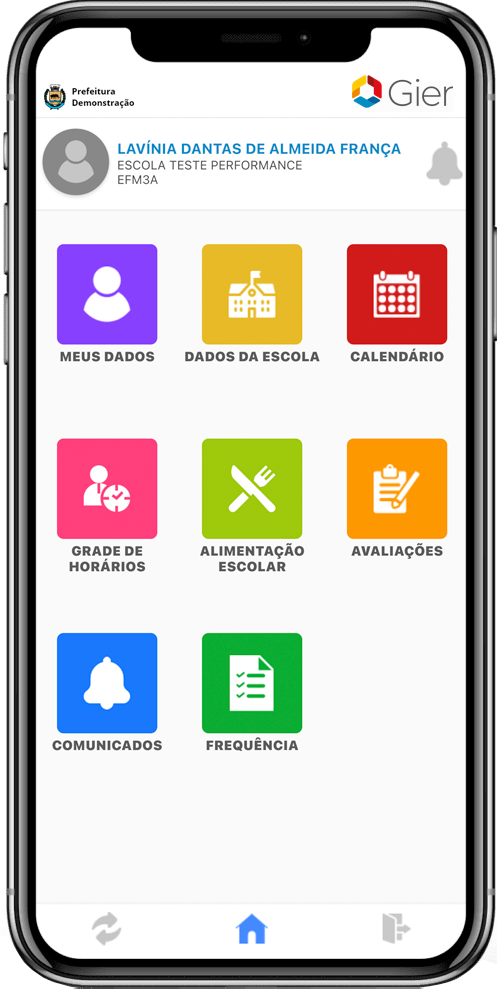 Menu Aplicativo Cidadão